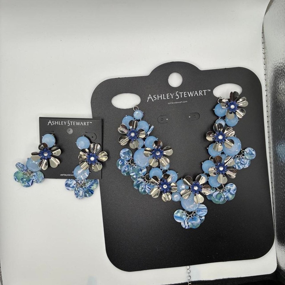Floral Necklace and Earring Statement Set